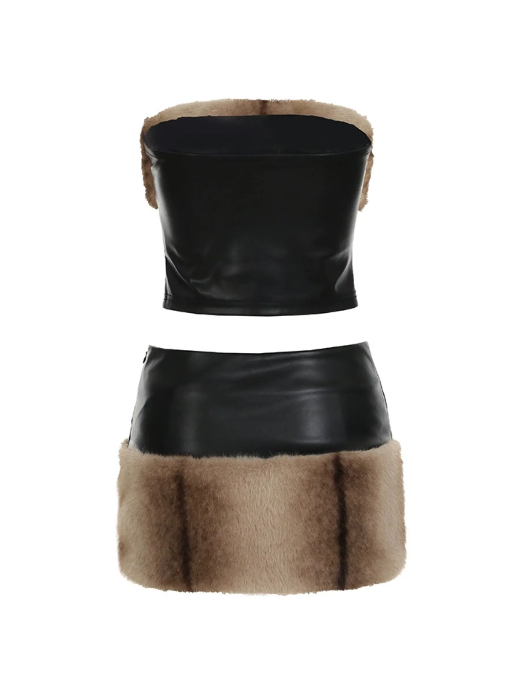Allisson Furry Leather Tube Set
