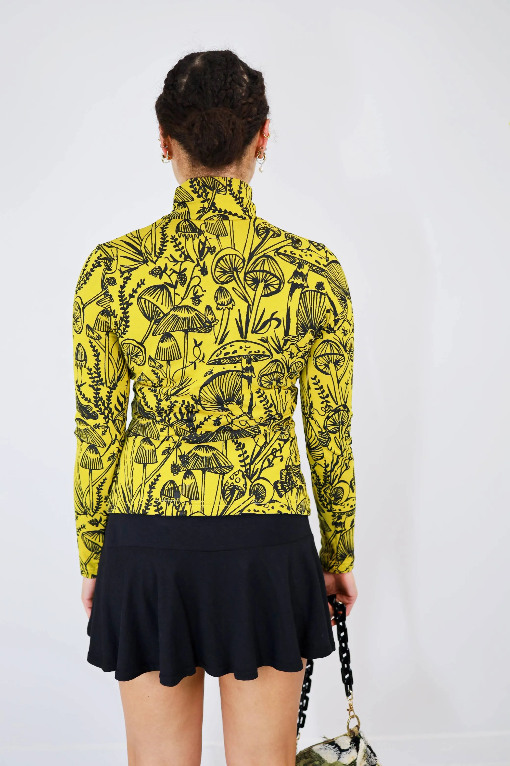 Black on Citrus Shroomed Turtleneck