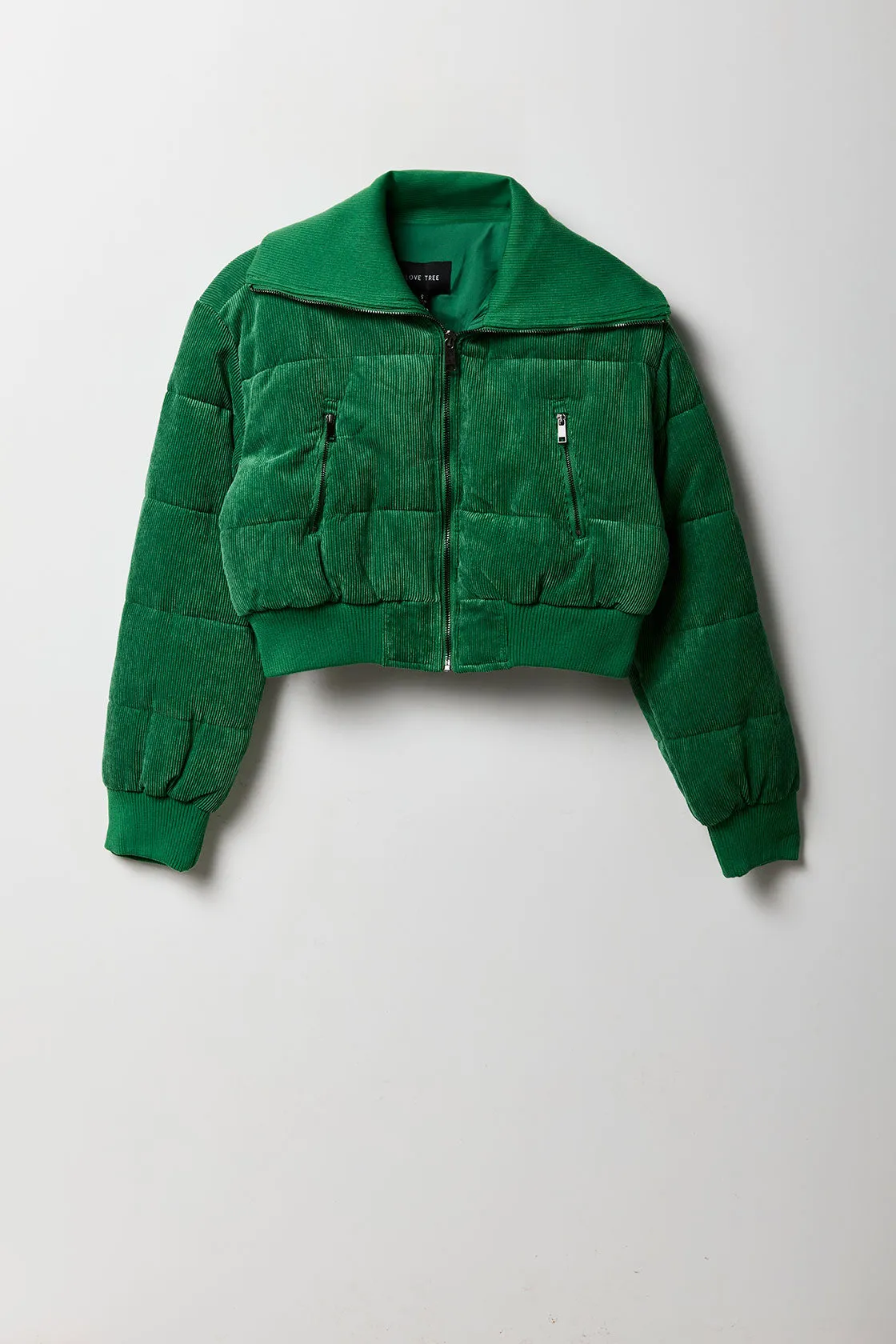 Blouson bouffant court en velours côtelé
