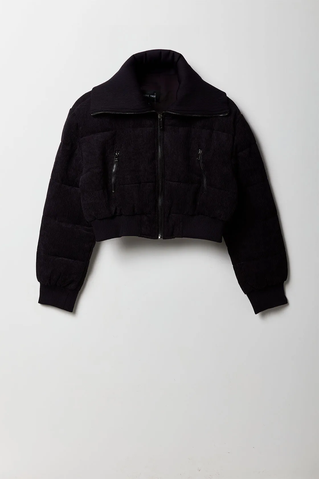 Blouson bouffant court en velours côtelé