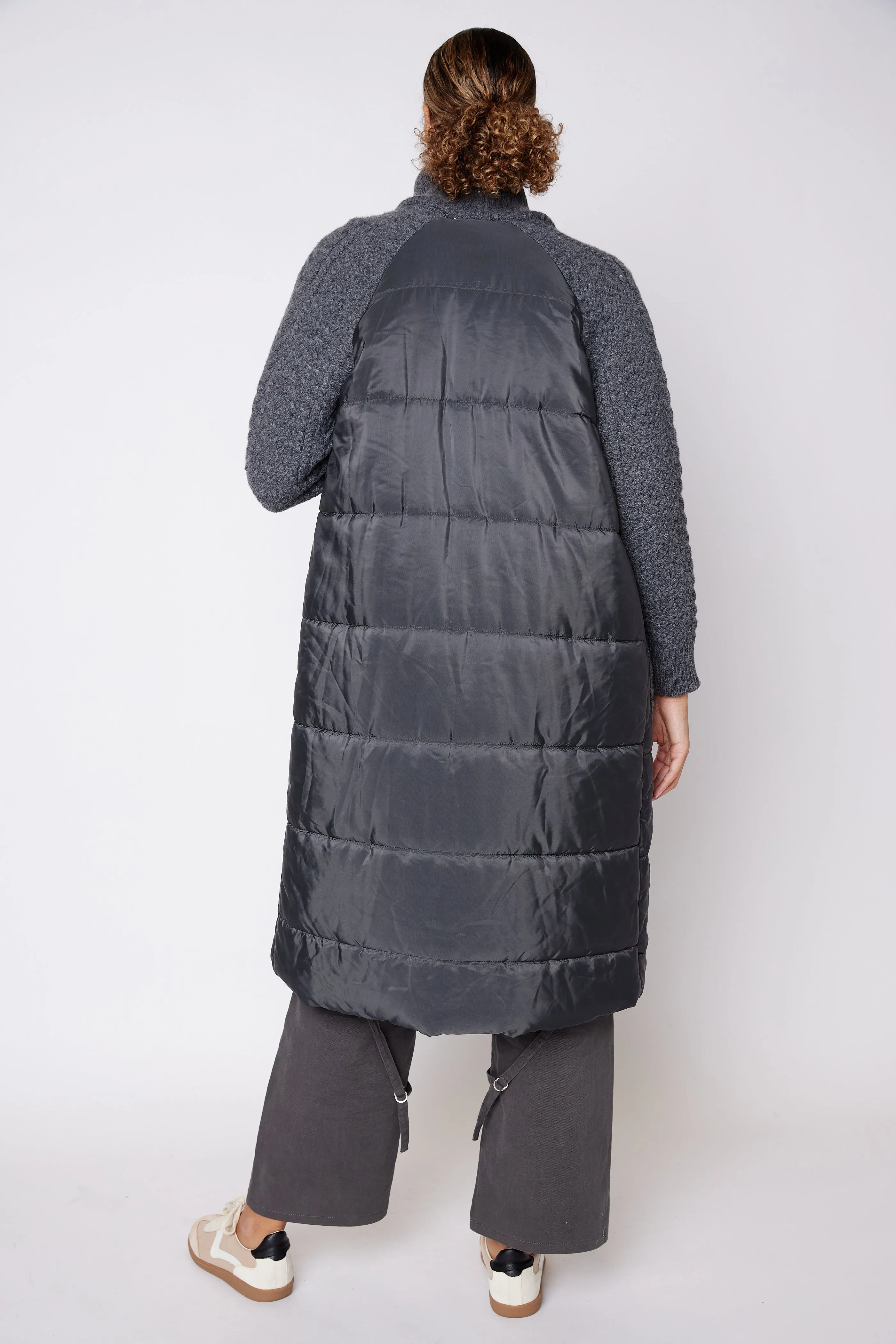 Bruce Puffer Knit Mixed Media Coat
