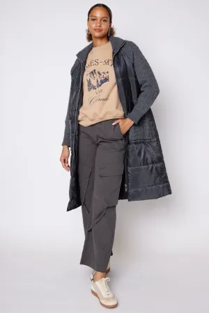 Bruce Puffer Knit Mixed Media Coat