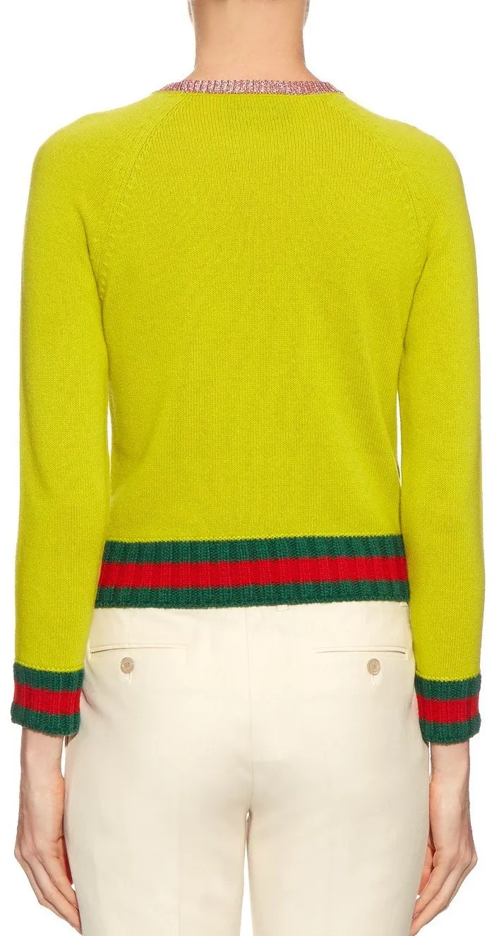 Cat Embellished Wool Sweater