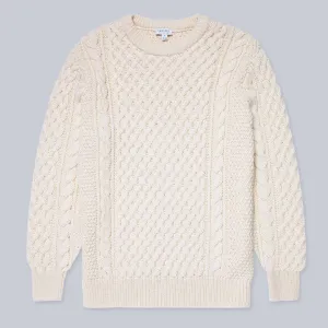 Ecru Merino Cable Knitted Sweater