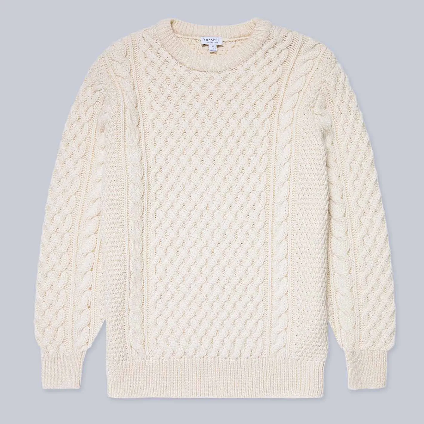 Ecru Merino Cable Knitted Sweater
