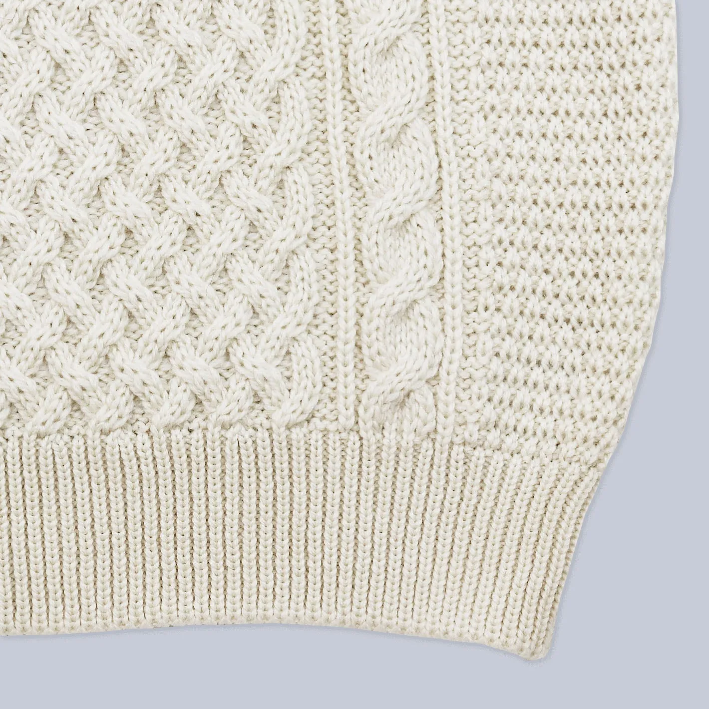 Ecru Merino Cable Knitted Sweater