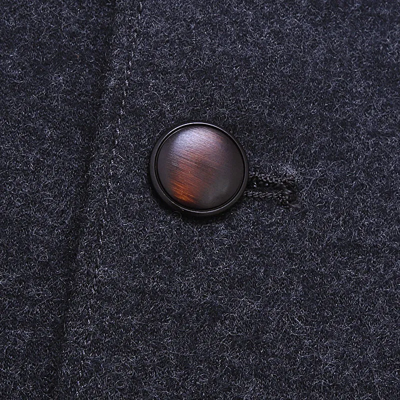 Men Cool Autumn Stand Trench Wool Jackets Male Gentlemen Jacket Business Blaser