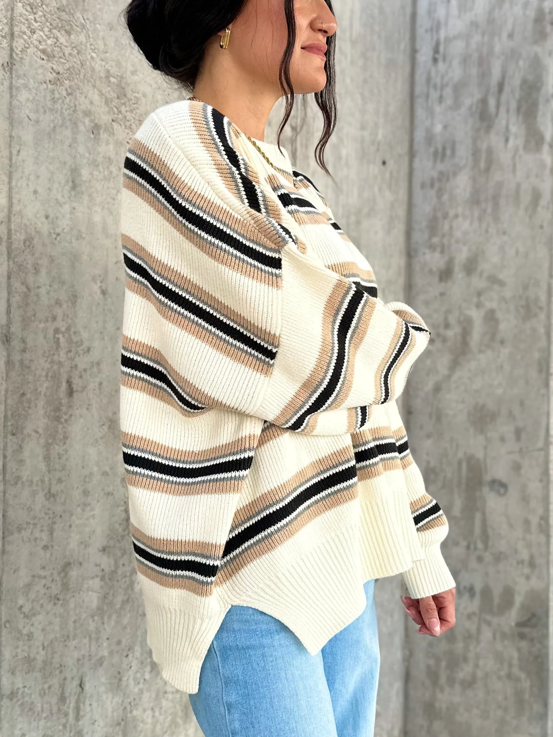 Oversized Stripe Knit Sweater