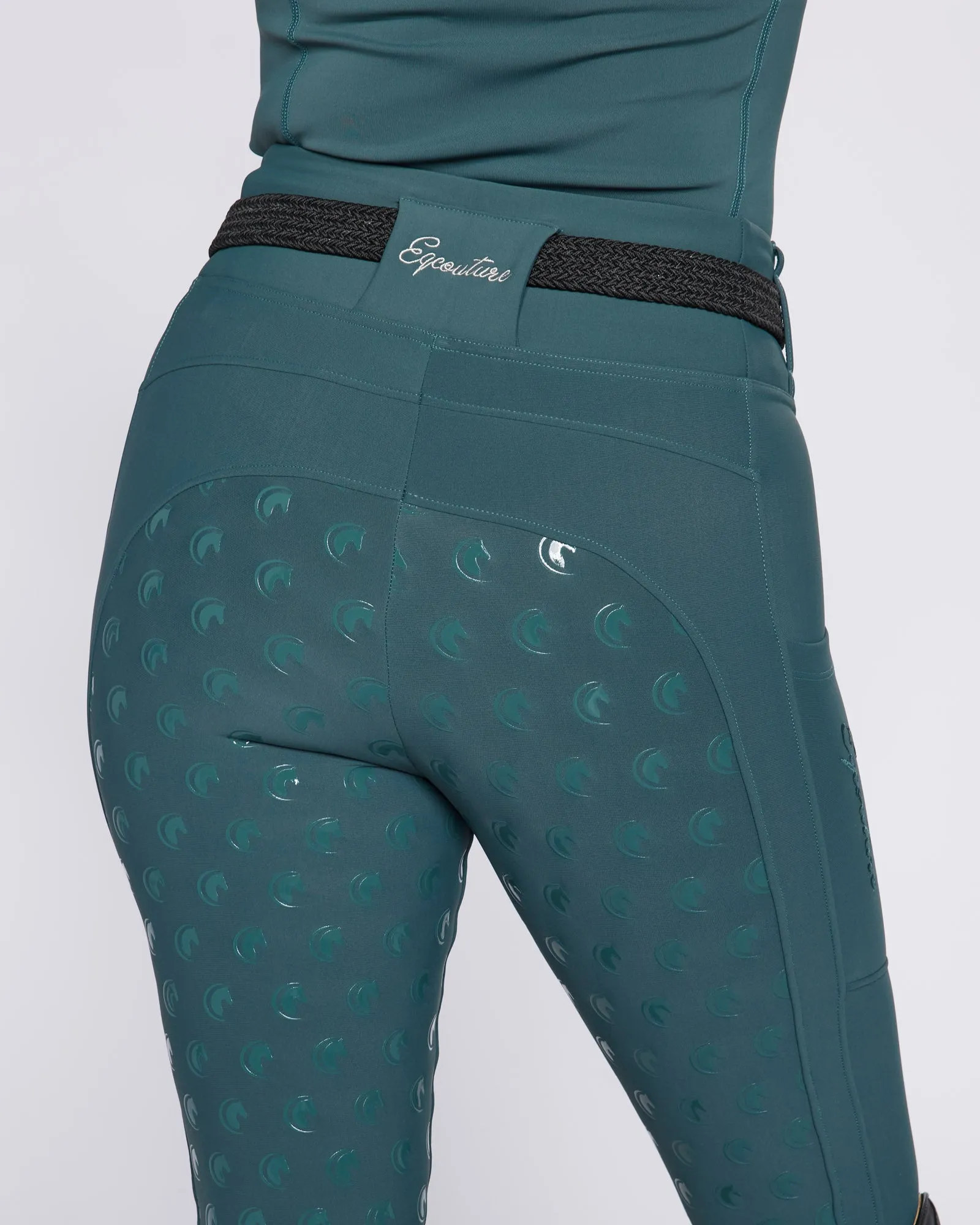 WINTER Thermal Emerald Riding Leggings / Tights with Phone Pockets - WATER RESISTANT