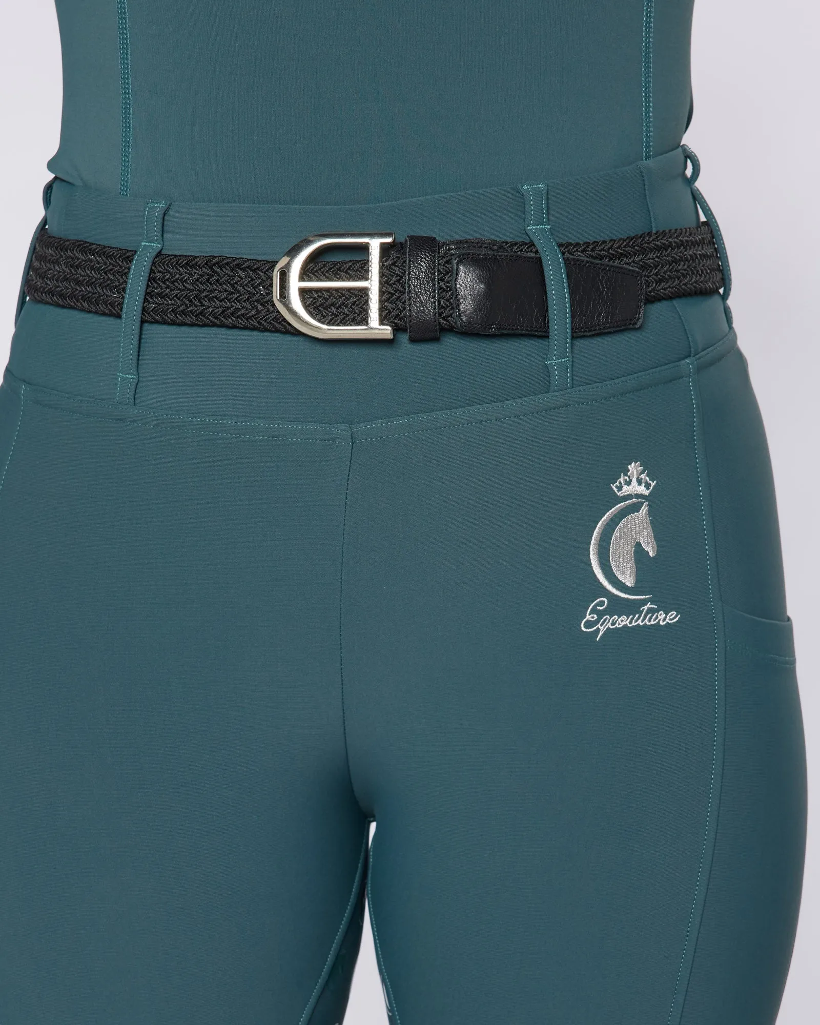 WINTER Thermal Emerald Riding Leggings / Tights with Phone Pockets - WATER RESISTANT